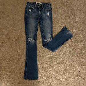 Mid-low Rise Ripped boot cut jeans 2L